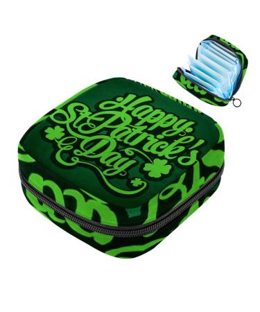 Menstruation bag with zipper women's napkin bag tampons collective bag for women and girls (Happy St Patrick's Day) Color 4