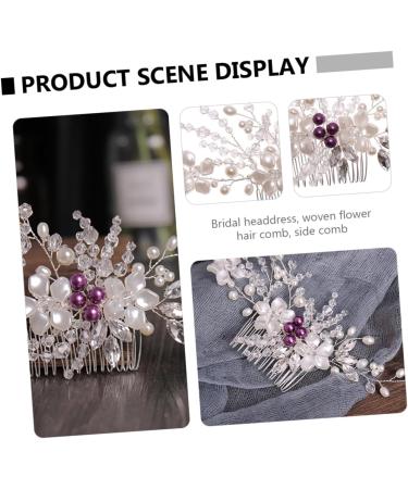WOFASHPURET 1pc braided flower comb hair accessories hair barrettes for women Headpieces for Brides Hair Side Combs flower hair clips for women white wire modeling banquet hair comb - Buy Online on GoSupps.com