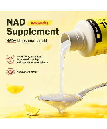 Liposomal NAD+ Liquid Supplement - Designed to Help Support Absorption - Nhanced Cellular Uptake Helps Support Normal Cellular Health Supports Cellular Energy Metabolism and Vitality - Lemon Flavor - Buy Online on GoSupps.com
