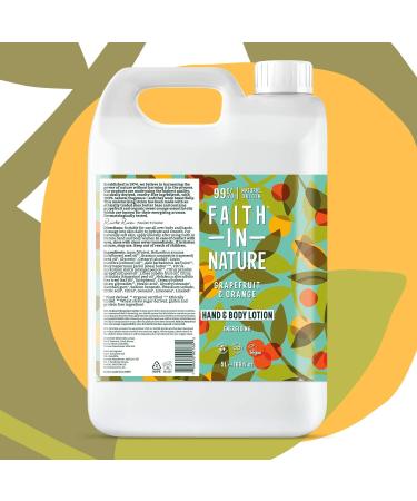 FAITH in Nature Grapefruit & Orange Hand & Body Lotion 5L Refill | Vegan Cruelty-Free No SLS or Parabens - Energizing Moisturizer - Buy Online on GoSupps.com
