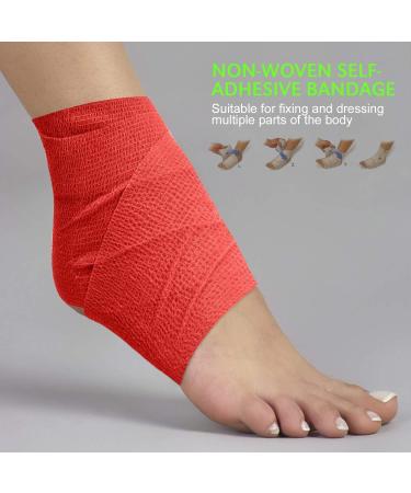 Breathable Self Adhesive Cohesive Bandage for Humans & Pets - Non Woven First Aid Wrap for Dogs Cats & Birds (Pack of 12) | Athletic & Medical Use 7.5 cm x 4.5 mtr - Buy Online on GoSupps.com