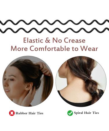 Rayyl Spiral Hair Gum - 36 Pain-Free Elastic Hair Ties for Thick Hair | Seamless Ponytail Holders for Women & Girls - Buy Online on GoSupps.com
