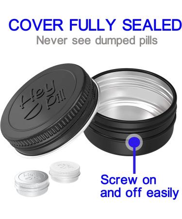 Extra Small Pill Box for Purse - 3 Pack ADHYRO Aluminum Mini Pill Organizer - Portable Lightproof Case for Vitamins Fish Oils & Supplements (Black Silver White - Buy Online on GoSupps.com