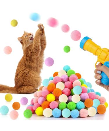 BGTLJKD 100 pieces of cat toys balls interactive cat toys ball cat ball kitten toys plush ball interactive launch training noiseless cat toys for cats indoor