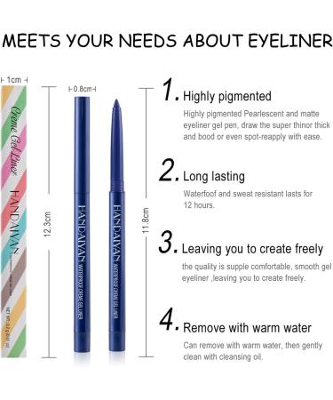 Long-Lasting Navy Blue Eyeliner - Waterproof & Sweat Resistant | Matte Liquid & Pencil Eyeliner for All-Day Wear - Buy Online on GoSupps.com