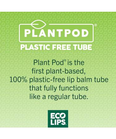 Eco Lips Organic Candy Cane Moisturizing Lip Balm - Organic Coconut Oil and Sunflower Wax - Soothe Moisturize Dry Cracked and Chapped Lips - 100% Plastic-Free Plant Pod Packaging - Made in USA - Buy Online on GoSupps.com