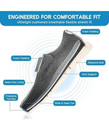 CBMTCR Men's Wide Width Diabetic Shoes with Adjustable Closure - Lightweight & Stylish | Size 8 Wide Grey - Buy Online on GoSupps.com