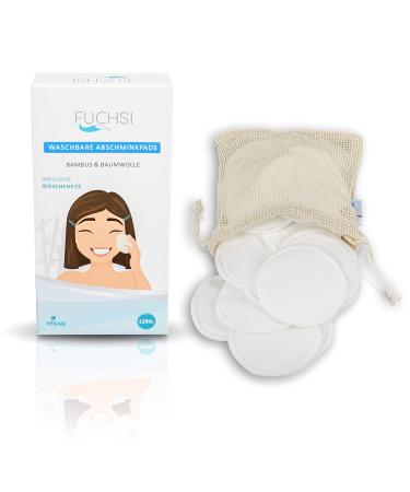 12 pieces-Fuchsi make-up remover pads including laundry bag |Washable slimming pads |Demplace towels made of bamboo & cotton |Environmentally friendly alternative to cotton pads |reusable
