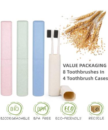 COAINNER Portable Toothbrushes with Travel Case | 12 Piece Set for Kids & Adults | Charcoal Soft Bristles | Travel Toothbrush Holders - Buy Online on GoSupps.com