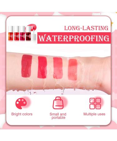 Shop Korean Lip Tint Stain Set - Waterproof Long Lasting & Plumping - 4 Fruit Flavors for Lips & Cheeks - Buy Online on GoSupps.com