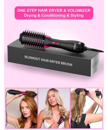 Warm Air Brush & Round Brush Styler - One-Step Hair Dryer & Volumizer | Ion Hot Air Comb for Effortless Styling - Black - Buy Online on GoSupps.com
