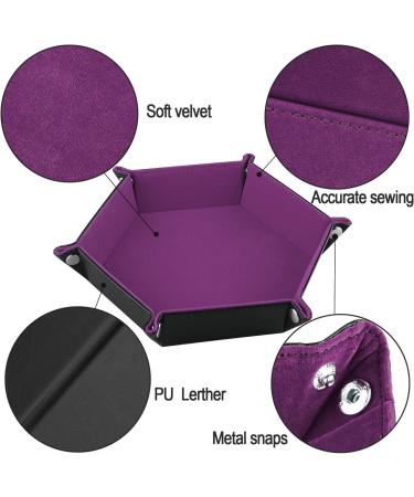 SIQUK Double Sided Dice Tray - Folding Hexagon PU Leather and Velvet Holder - Buy Online on GoSupps.com