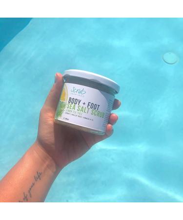 Lemon & Tea Tree Body & Foot Dead Sea Salt Scrub | Hydrating Natural Exfoliating Scrub | Foot salt scrub | body exfoliant | 100% all natural vegan exfoliant no artifical fragrances | 282g - Buy Online on GoSupps.com
