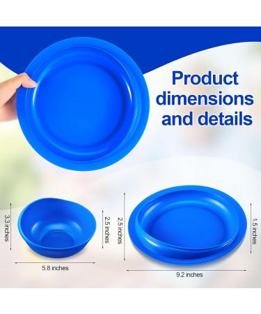Spill Proof Scoop Plate and Bowl Non Skid Padded Bottom Adaptive Self Feeding Dinnerware for Elderly Disabled - Buy Online on GoSupps.com