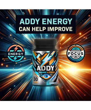 Addy Energy - Focus & Energy Supplement | Adderall Alternative Brain Booster for Sharp Focus & Increased Productivity - 30-Day Supply - Buy Online on GoSupps.com