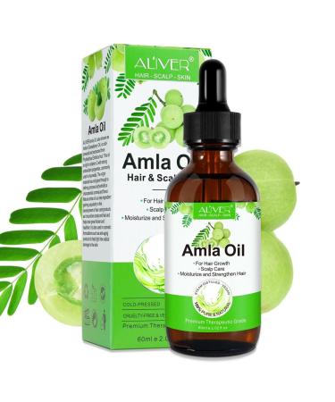 Indian Amla Oil for Hair & Skincare Vegan Oil Great For Scalpcare 60ml Natural Hair Oil for Fuller Healthier Hair and Skin - For Men & Women (Amla Oil)