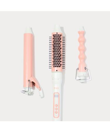 INH Hair 3-in-1 Quick Change Styler | Interchangeable Styling Tool with 3 Detachable Heads: Thermal Round Brush Clamp Curling Iron and Bubble Barrel