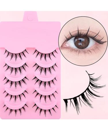 Buy Faux Mink Manga Lashes | 13mm Natural Look Spiky & Wispy False Eyelashes - 5 Pairs for Cosplay | International Shipping - Buy Online on GoSupps.com