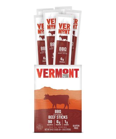 Vermont Smoke and Cure Keto Meat Sticks - BBQ Flavor, 24 Pack - Antibiotic-Free - Buy Online on GoSupps.com