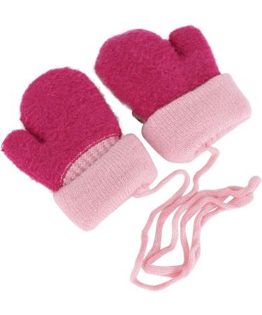 RUIXIA Kids Winter Knitted Gloves - Cute Cartoon Bear Mittens - Baby Warm Thicken Cashmere Gloves - Full Finger Wrist Glove - 0-3 Years - Red - Buy Online on GoSupps.com