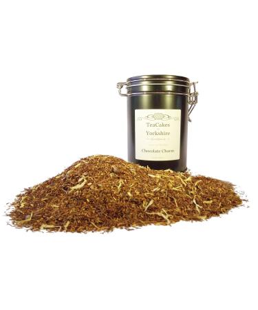 Rooibos Chocolate Charm Tea Gift Caddy (Red Bush) 100g Loose Leaf Herbal Tisane Infusion by TeaCakes of Yorkshire.