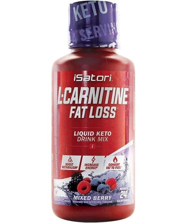 iSatori L-Carnitine Liquid Fat Burner and Metabolism Activator - Fat Loss for Health and Fitness - Keto Friendly Weight Loss - Stimulant Free - Mixed Berry 1500mg (24 Servings)