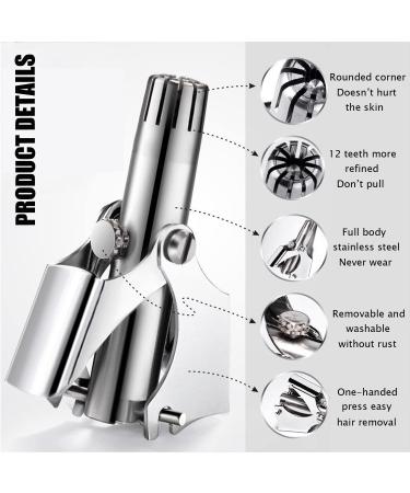 Nose Hair Trimmer 3 Pack - Unisex Painless Waterproof Stainless Steel with 12 Dual-Edged Blades - Battery-Free Ear & Nose Grooming - Buy Online on GoSupps.com