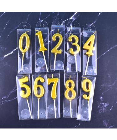 Birthday Candle Cake Number 0-9 | Gold Numeral Candles for Birthday Celebration - Shop Now - Buy Online on GoSupps.com