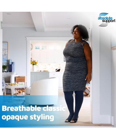 Plus Size Compression Tights for Women 20-30mmHg | Open Toe Graduated Hose for Swelling & Pregnancy | Navy 5X-Large - A214NV8 - Buy Online on GoSupps.com