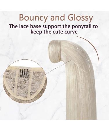 Runature 30cm White Blonde Clip-In Ponytail Extensions | Remy Real Hair Braid Extensions - 12 Inch #800 70g - Buy Online on GoSupps.com