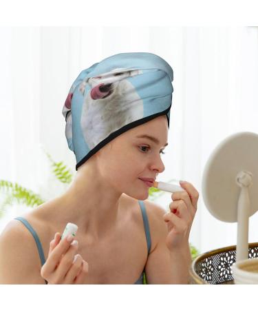 Soft Microfiber Hair Towel for Women Puppy Licks Nose Super Absorbent Coral Velvet Quick Dry Cap for Long Curly & Thick Hair | International Shipping - Buy Online on GoSupps.com