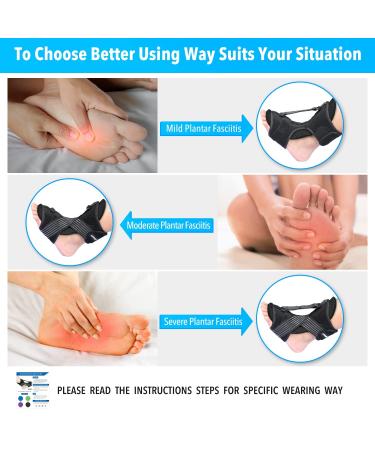 AiBast 2021 Upgraded Black Night Splint for Plantar Fasciitis - Adjustable Ankle Brace for Arch & Achilles Tendonitis Support - Men & Women - Buy Online on GoSupps.com
