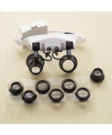 Headband LED Lights Magnifier Eye Glasses Watch Repair Loupe Jeweler Glass 10X 15X 20X 25X for Household Headband Magnifier with Led Light for Jewelry - Buy Online on GoSupps.com