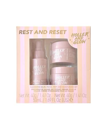 Holler And Glow Rest And Reset Cleansing Balm Facial Mist And Moisturizer Set Hydrating Face Spray Cleanser & Makeup Remover Nourishing Stocking Stuffer For Teen Girls 3 Piece Valentine's Gift - Buy Online on GoSupps.com