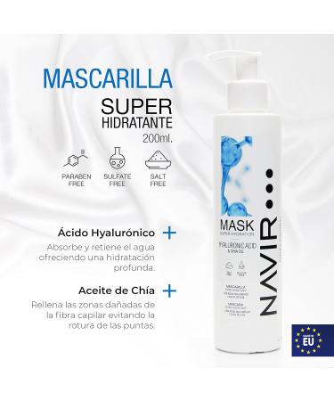 Navir Profesional NAVIR Professional Sulfate and paraben free shampoo pack with hyaluronic acid and keratin mask and conditioner Organic moisturizing aftershave treatment for hair 500 ml + 200 ml + - Buy Online on GoSupps.com
