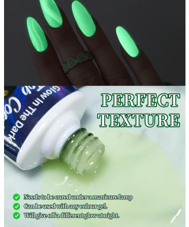 Glow In The Dark Gel 15ml - Long-lasting Luminous Nail Top Glue Coat for DIY Nail Art - UV LED Compatible - Perfect with Any Color - Buy Online on GoSupps.com