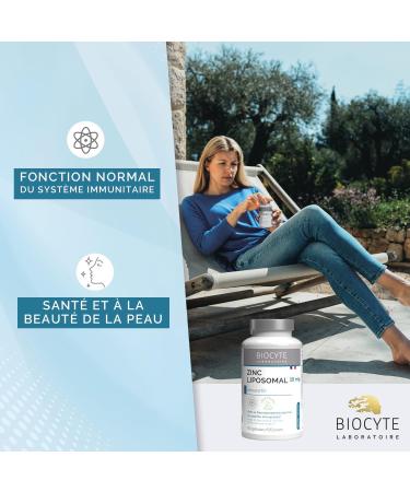 BIOCYTE Zinc Liposom - Natural Defenses and Skin Beauty Dietary Supplement - Micro-Encapsulated Zinc - 60 Capsules - 60 Day Program - Buy Online on GoSupps.com