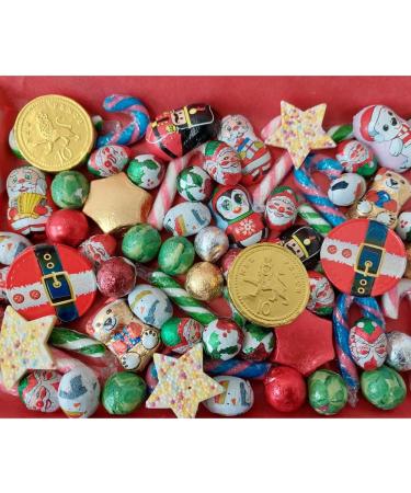 Christmas Milk Chocolate Assortment Sweet Gift Box Hamper Xmas Stocking Filler Christmas Treats Box - Santa Belt coin Santas Nutcracker Sprouts Stars 425g - Buy Online on GoSupps.com