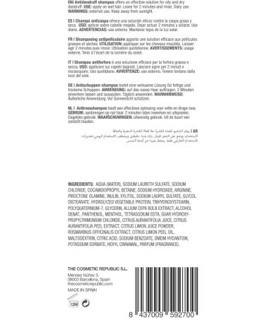  THECOSMETICREPUBLIC The Cosmetic Republic Anti-Dandruff Shampoo 300ml - Buy Online on GoSupps.com