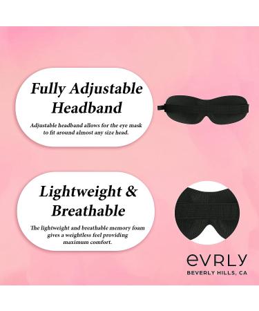 EVRLY Beverly Hills Eye Mask for Eyelash Extensions - 3D Contoured Design, Soft Fabric, Deep Eye Cavities - Adjustable Headband Strap for Pressure-Free Sleep & Travel (Black) - Buy Online on GoSupps.com