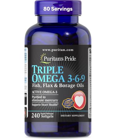 Triple Omega 3-6-9 Fish Flax and Borage supports healthy joints B00AZ10SQA White 240 Count (Pack of 1) - Buy Online on GoSupps.com