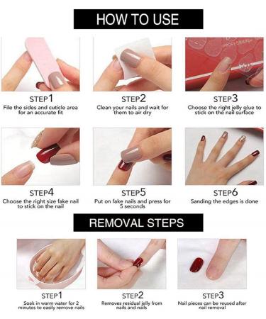 Square False Nails Short 24PCS with Glue - Wavy Fake Nails for Women - Buy Online on GoSupps.com