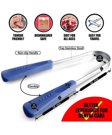 Professional Tongue Scraper Kit with Travel Case - 2 Pack Stainless Steel Cleaner for Adults & Kids | Medical-Grade & Flexible | Upgraded Version - Buy Online on GoSupps.com