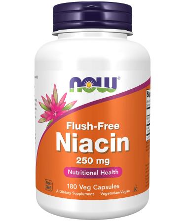 Now Foods Flush-Free Niacin 250 mg 180 Veg Capsules