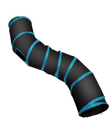 PetLike S Way Cat Tunnels Collapsible Kitty Tunnel with Ball Cat Hideaway Play Tunnel Tube Toy Cat Interactive Tunnel Toy S-Way Black