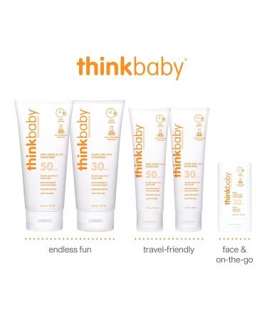 Thinkbaby Mineral Sunscreen SPF 30 Clear Zinc Oxide Baby Sunscreen - 3 Fl Oz. - Buy Online on GoSupps.com