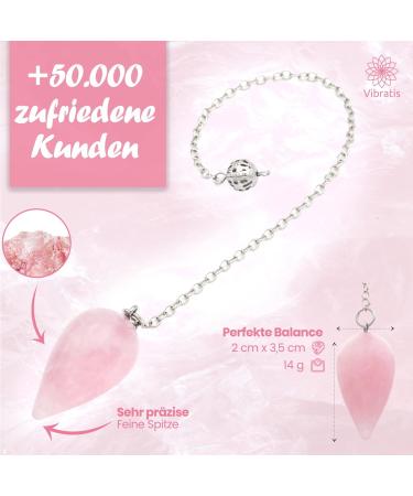 Shop Rose Quartz Divination Pendulum for Radiesthesia | Crystal Healing Tool - Buy Online on GoSupps.com