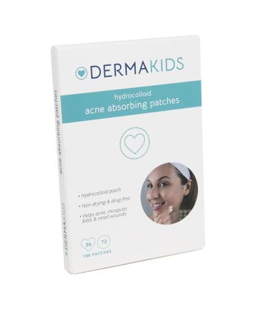 Dermakids Hydrocolloid Patches - Acne Dots Pimple Stickers for Kids & Teens - Blemish Covers to Protect Zit Small Wounds & Bug Bites - Non-Drying Spot Bandage - Heart & Circle Shapes Pack of 108