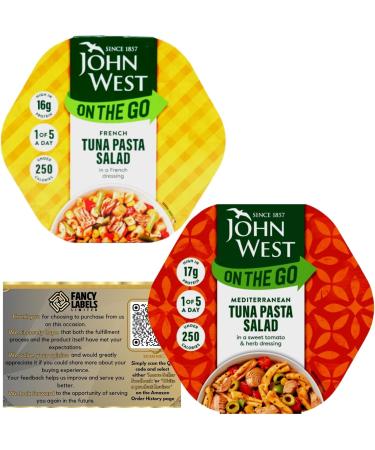 Tuna Pasta Salad Multipack with John West On The Go Mediterranean Tuna Pasta Salad 220g and French Tuna Pasta Salad 220g | Ready Meals for Family - Buy Online on GoSupps.com