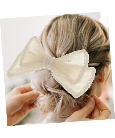 Beaupretty 1pc Hairpin Bowknot Hairpins Large Hair Bows Wedding Hair Clips for Brides Rhinestone Headpiece Goody Hair Clips for Women Pearl Tiara Women Barrette Girl Hairpin Barrette - Buy Online on GoSupps.com